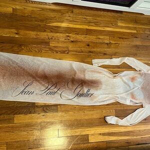 Jean Paul Gaultier Sheer Beige and Light Brown Mesh Dress
